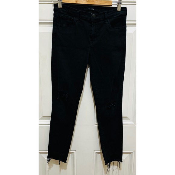 J Brand Black Distressed Ankle Skinny Jeans Womens Size 27 Denim - Picture 1 of 4